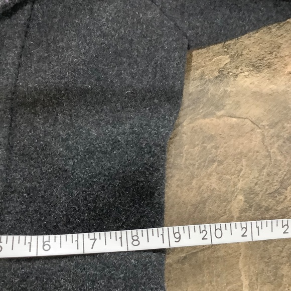 Liz Claiborne Hooded charcoal WOOL Pea Jacket MEDIUM 34-35 bust - Picture 9 of 13